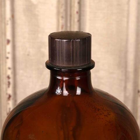 #53204 Vintage Amber Glass Apothecary Bottle image 4