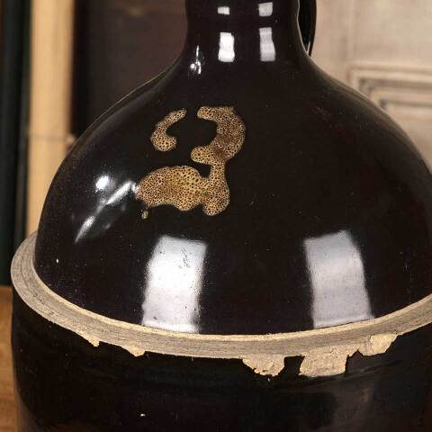 #53205 Antique Stoneware Handled Whiskey Jug image 6