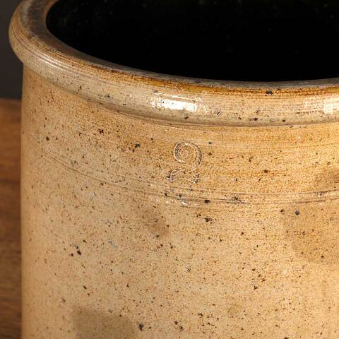 #53207 Antique Salt Glazed Stoneware Storage Crock image 3