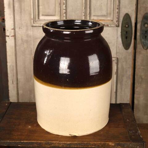 #53218 Antique Stoneware Crock Canning Storage Jar image 3