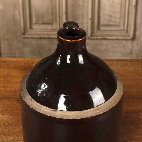 #53223 Antique Stoneware Handled Whiskey Jug image 3