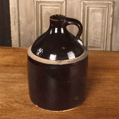 #53223 Antique Stoneware Handled Whiskey Jug image 4