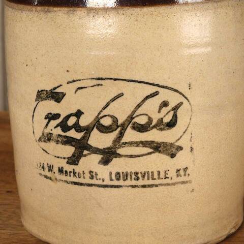 #53224 Antique Zapp's Stoneware Whiskey Jug image 2