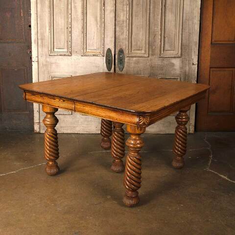 #53229 Antique Oak Dining Table w/ Twist Legs image 2