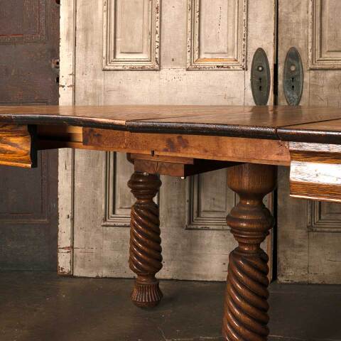 #53229 Antique Oak Dining Table w/ Twist Legs image 5