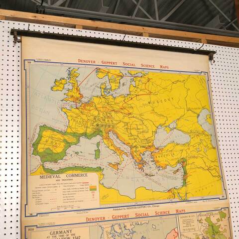 #53277 Vintage Medieval Commerce & Germany Map image 2