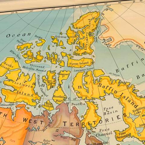 #53278 Vintage Classroom Pull-Down Map of Canada image 4