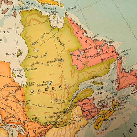 #53278 Vintage Classroom Pull-Down Map of Canada image 3