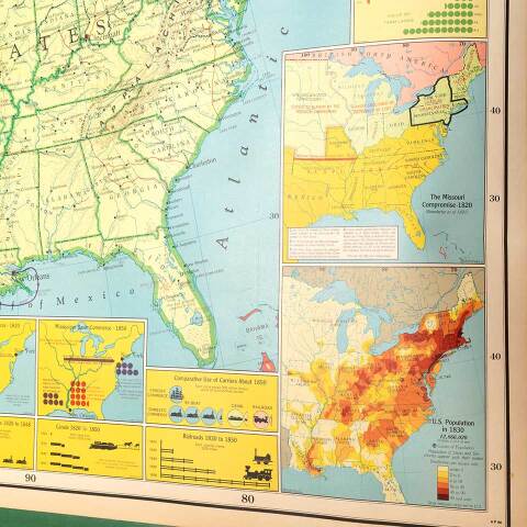 #53279 Vintage Pull-Down Map of the United States image 3