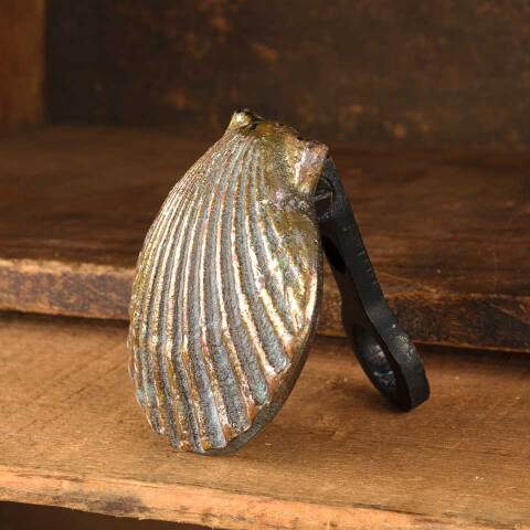 #53321 Brass Scallop Shell Doorbell Cover Hardware image 3