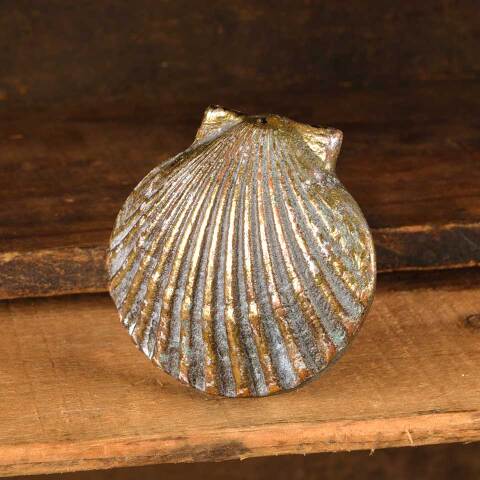 #53321 Brass Scallop Shell Doorbell Cover Hardware image 2