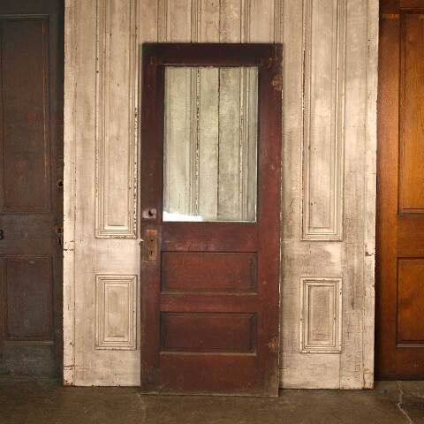 #53327 32x80 Antique Wood Half Lite Entry Door image 4