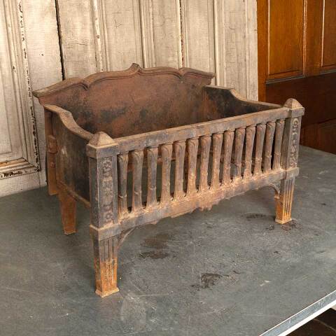 #53333 Antique Cast Iron Fireplace Log Holder Basket image 3