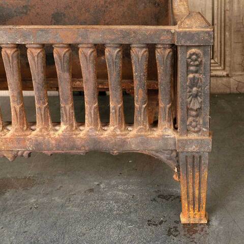 #53333 Antique Cast Iron Fireplace Log Holder Basket image 5