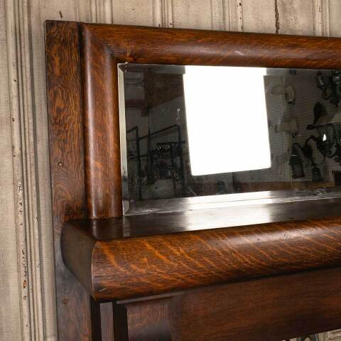 #53342 59x69 Salvaged Antique Oak Fireplace Mantel image 2