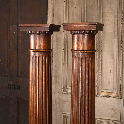 #53361 Antique Fluted Tapered Oak Interior Columns image 2