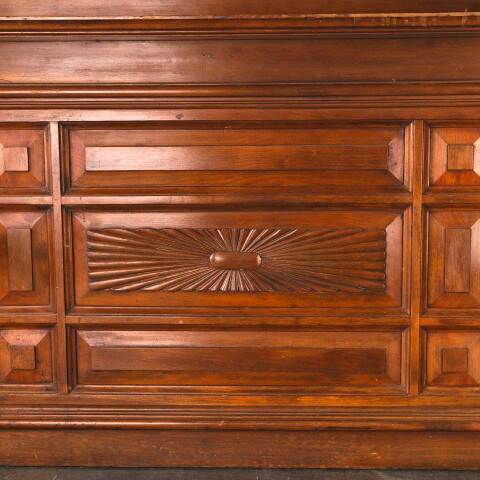 #53363 Antique Wood Fireplace Overmantel Shelf image 8