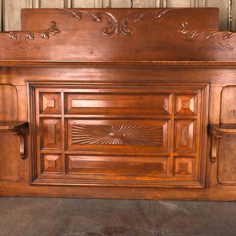 #53363 Antique Wood Fireplace Overmantel Shelf image 4