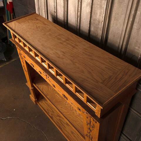 #53365 50x46 Handcrafted Oak Back Bar Cabinet image 5