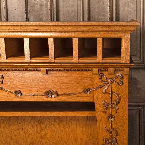 #53365 50x46 Handcrafted Oak Back Bar Cabinet image 6