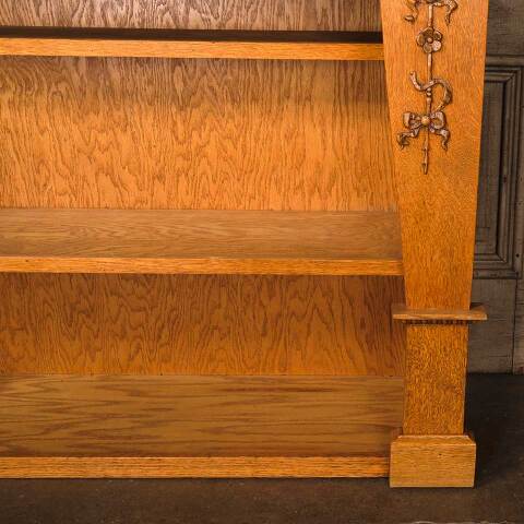 #53365 50x46 Handcrafted Oak Back Bar Cabinet image 7