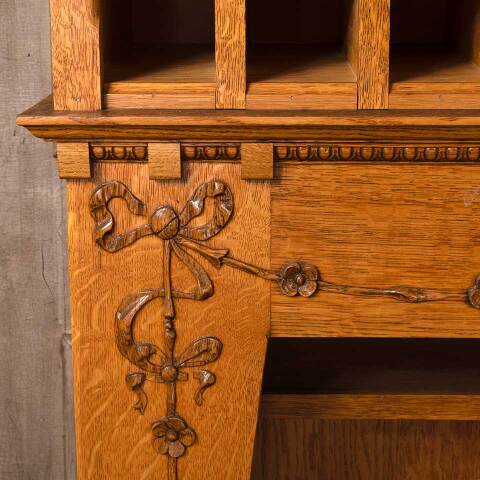 #53365 50x46 Handcrafted Oak Back Bar Cabinet image 8