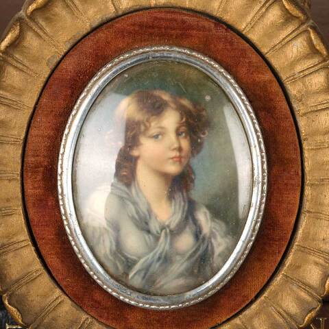 #53386 Antique Miniature Portrait Cameo Creation image 3