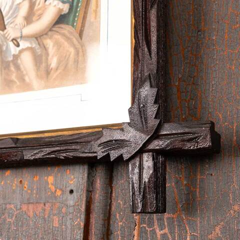 #53392 Antique Illustration in Carved Wood Frame image 4