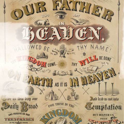 #53410 Antique Masonic Lord's Prayer Color Print image 6