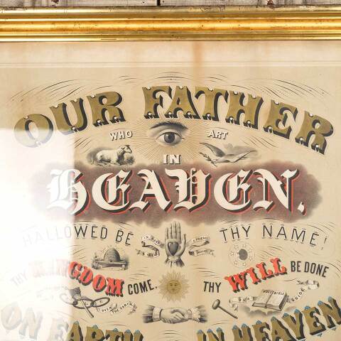 #53410 Antique Masonic Lord's Prayer Color Print image 7