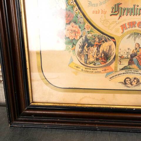 #53411 Antique German Lord's Prayer Color Print image 4