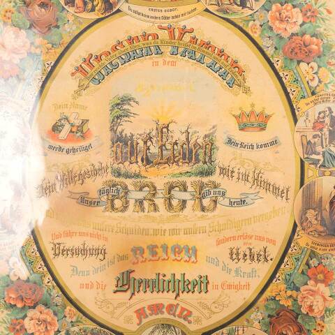 #53411 Antique German Lord's Prayer Color Print image 5