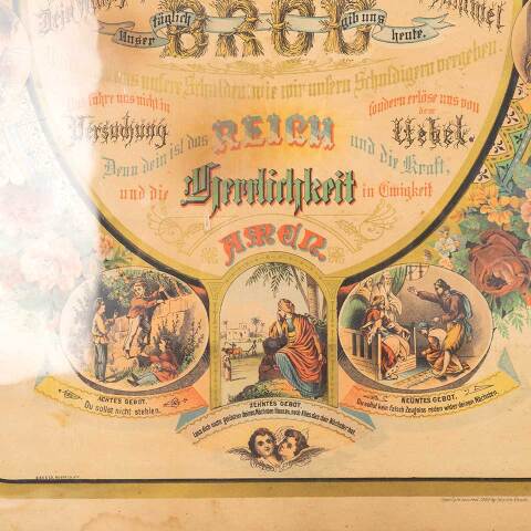 #53411 Antique German Lord's Prayer Color Print image 6