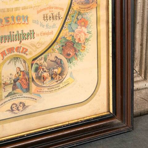 #53411 Antique German Lord's Prayer Color Print image 7