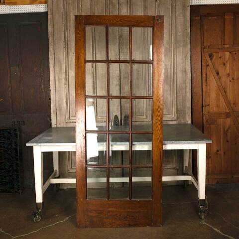 #53417 33x80 Antique Oak 15 Lite French Door image 4