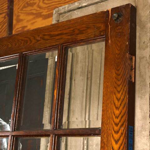 #53417 33x80 Antique Oak 15 Lite French Door image 7