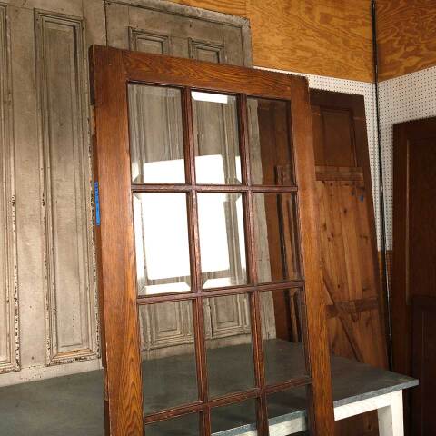 #53417 33x80 Antique Oak 15 Lite French Door image 3