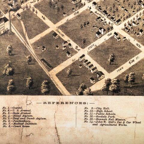 #53421 Bird's Eye View Columbus, Ohio 1872 Poster image 5