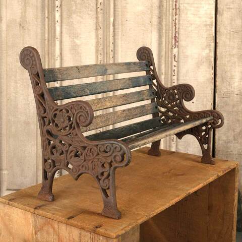 #53424 Miniature Cast Iron & Wood Garden Bench image 5