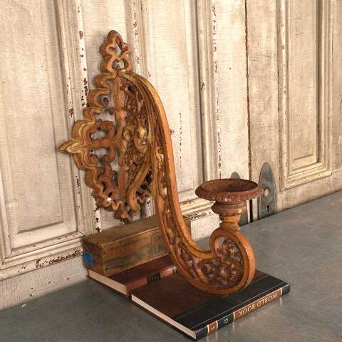 #53425 Large Cast Iron Candle Holder Wall Sconce image 2