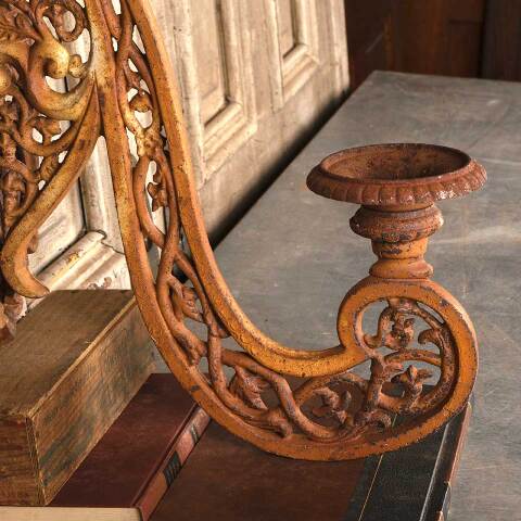 #53425 Large Cast Iron Candle Holder Wall Sconce image 6