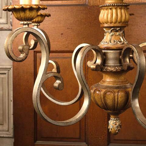 #53435 Salvaged 5 Bulb Chandelier Light Fixture image 4