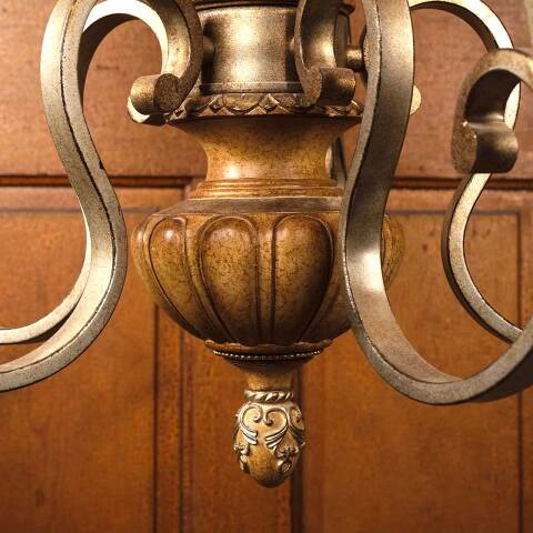 #53435 Salvaged 5 Bulb Chandelier Light Fixture image 5