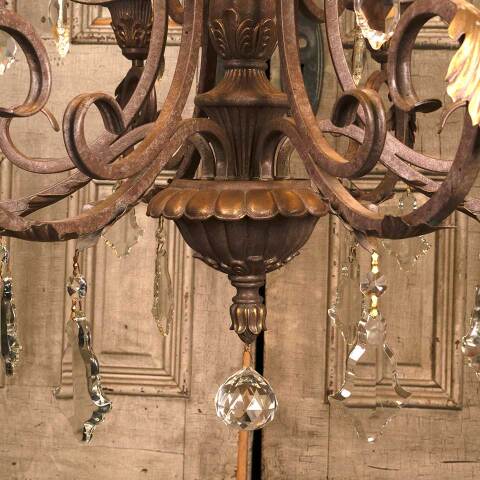 #53436 Salvaged 6 Bulb Chandelier Light Fixture image 4