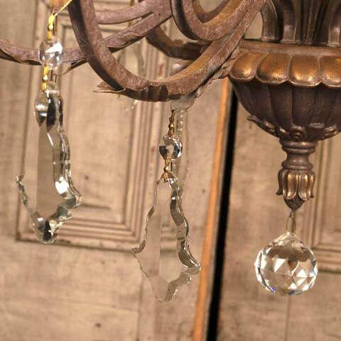 #53436 Salvaged 6 Bulb Chandelier Light Fixture image 6