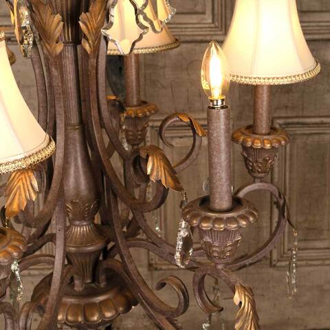 #53436 Salvaged 6 Bulb Chandelier Light Fixture image 5