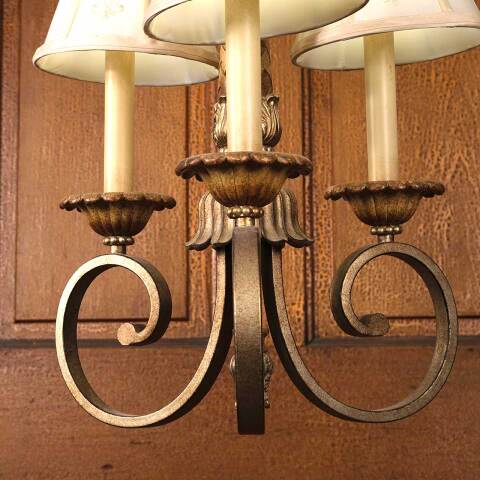 #53437 Salvaged 3 Bulb Chandelier Light Fixture image 2