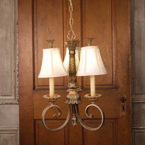 #53437 Salvaged 3 Bulb Chandelier Light Fixture image 3