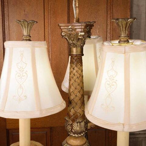 #53437 Salvaged 3 Bulb Chandelier Light Fixture image 6