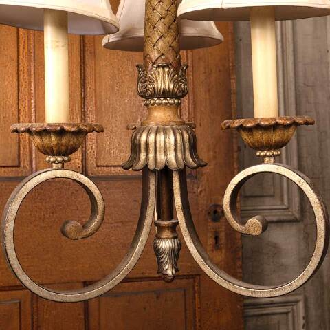 #53437 Salvaged 3 Bulb Chandelier Light Fixture image 7